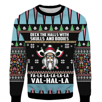 Viking Deck The Halls With Skulls And Bodies Ugly Xmas 3D Christmas 2022 Sweater ? Usalast