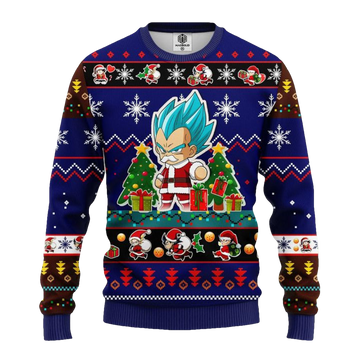 Vegeta Blue Anime Dragon Ball Ugly Christmas Sweater Blue 1 Amazing Gift Idea Thanksgiving Gift ? Usalast