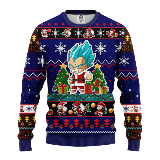 Vegeta Blue Anime Dragon Ball Ugly Christmas Sweater Blue 1 Amazing Gift Idea Thanksgiving Gift ? Usalast