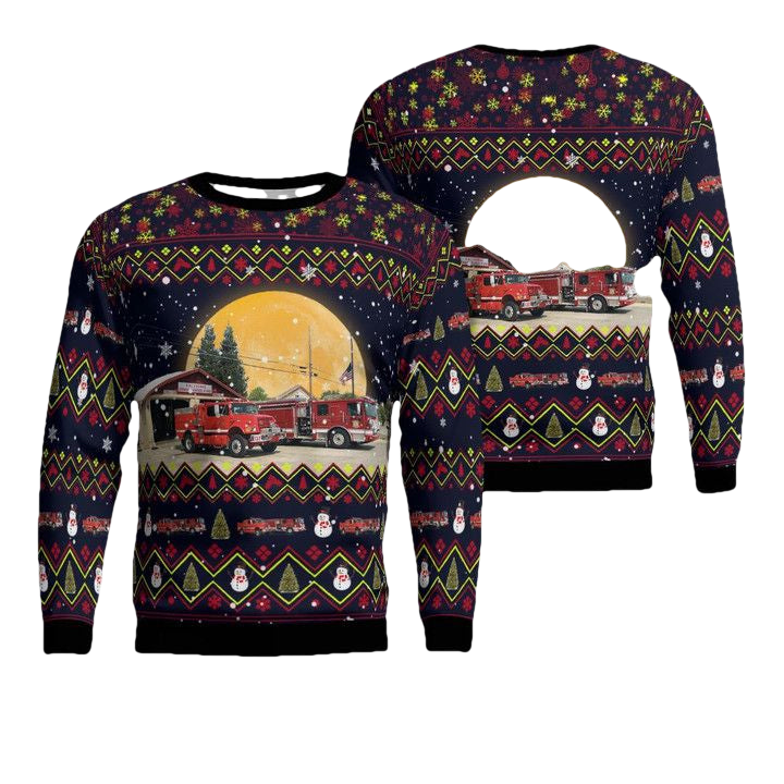 Valley Springs California Calaveras Consolidated Fire Protection District Christmas Sweater 3D ? Usalast