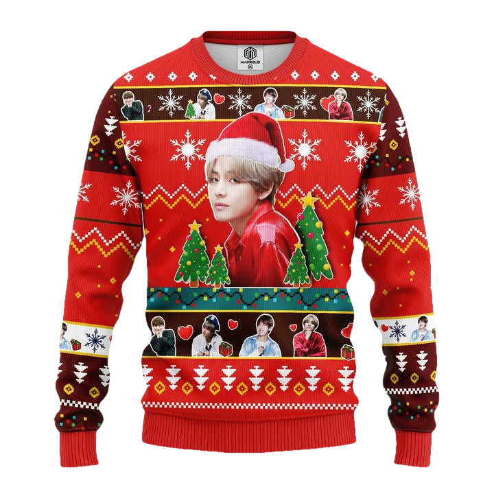 V Bts Ugly Christmas Sweater Red Amazing Gift Idea Thanksgiving Gift ? Usalast