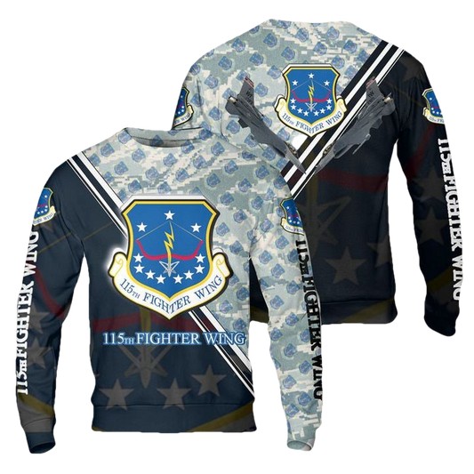 USAF Wisconsin Air National Guard 115th Fighter Wing F-16 Fighting Falcon Christmas AOP Sweater ? Usalast