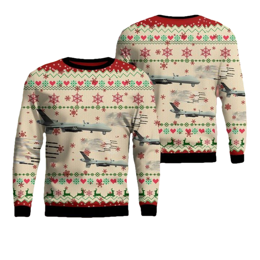 USAF General Atomics MQ-9 Reaper Chritmas AOP Sweater ? Usalast