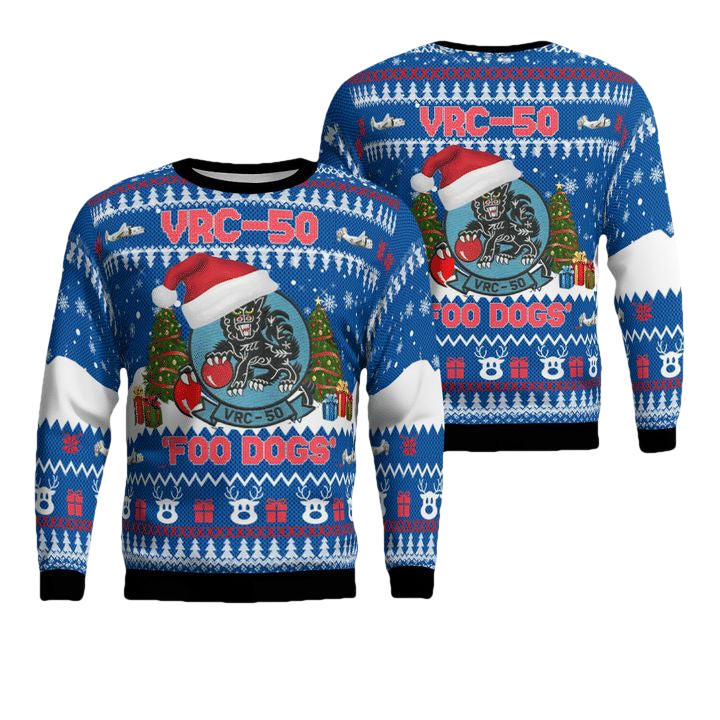 US Navy VRC-50 Foo Dogs Christmas Sweater 3D ? Usalast