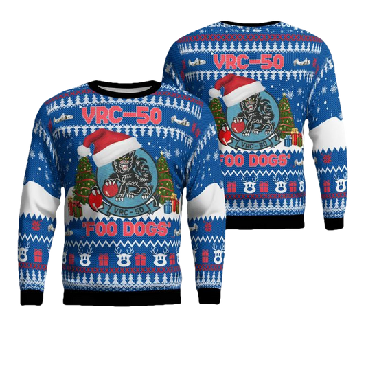 US Navy VRC-50 Foo Dogs Christmas Sweater 3D ? Usalast