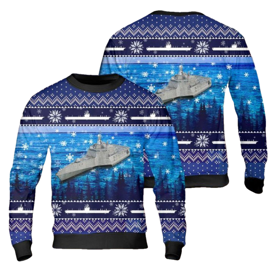 US Navy USS Independence LCS-2 Christmas AOP Sweater ? Usalast
