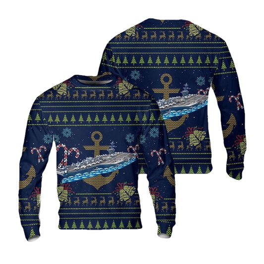 US Navy USS Carl Vinson Christmas AOP Sweater ? Usalast