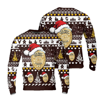 US Navy Security Forces NSF Badge Christmas AOP Sweater ? Usalast
