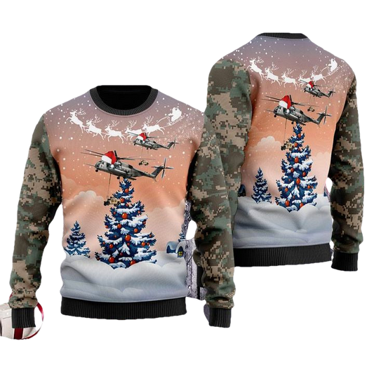 US Marine Corps Sikorsky CH-53E Super Stallion S-65E 80 Christmas Sweater 3D ? Usalast