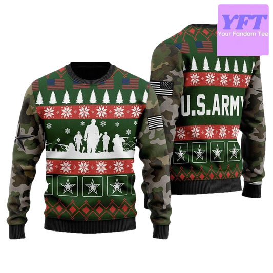 Us Army Military American Army Family Soldier Dad X Mas 3d Ugly Christmas Sweater ? Usalast