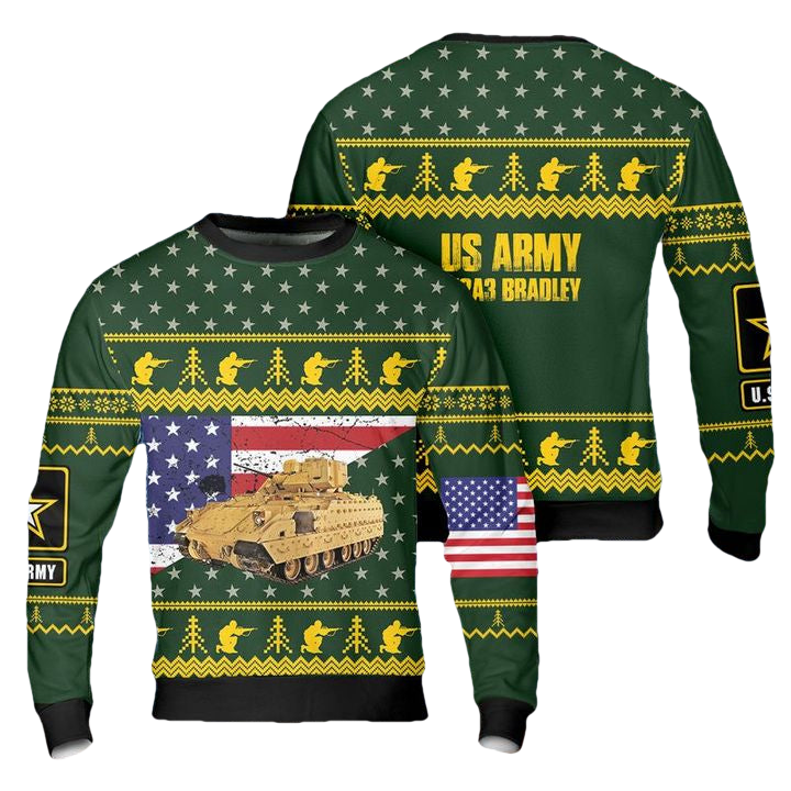 US Army M2A3 Bradley Christmas Sweater 3D ? AW31 ? Usalast