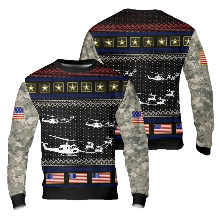 US Army Bell UH-1 Huey Christmas Sweater 3D ? Usalast