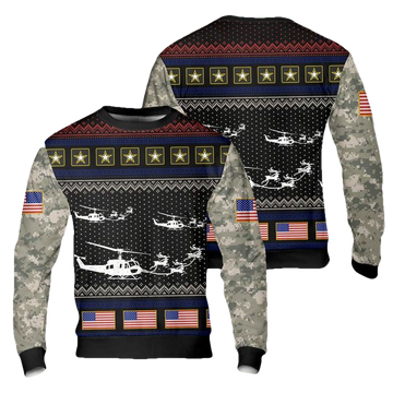 US Army Bell UH-1 Huey Christmas Sweater 3D ? Usalast
