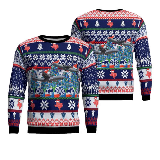 US Air Force Texas Air National Guard C-130J Christmas AOP Sweater ? Usalast