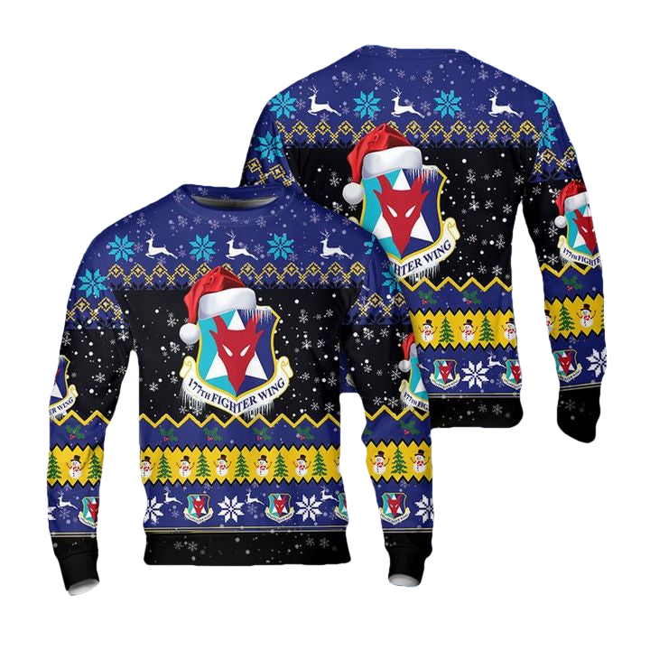 US Air Force New Jersey Air National Guard 177th Fighter Wing Christmas Sweater 3D ? Usalast