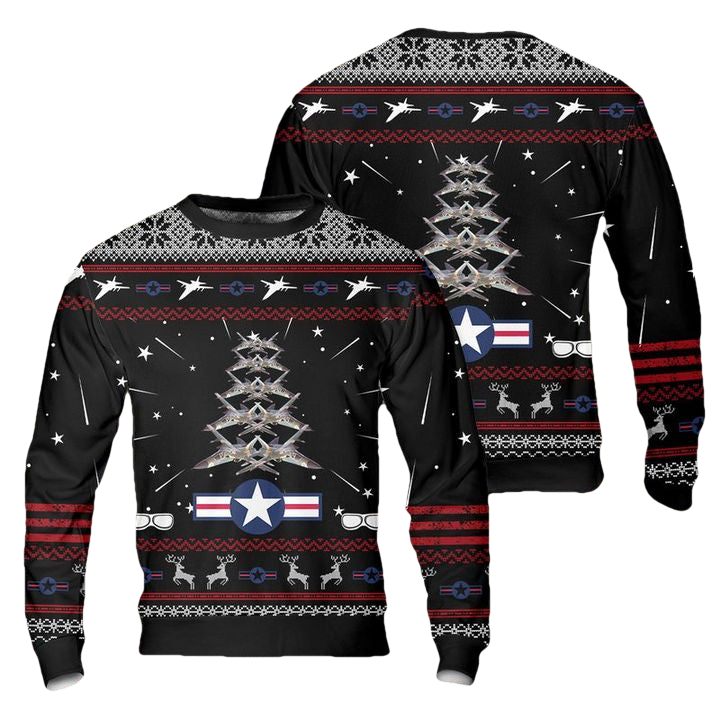 US Air Force General Dynamics F-111 Aardvark Christmas Tree AOP Sweater ? Usalast