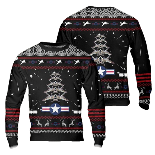 US Air Force General Dynamics F-111 Aardvark Christmas Tree AOP Sweater ? Usalast