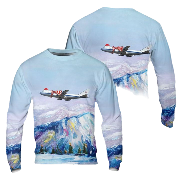 US Air Force Boeing E-4B Nightwatch Christmas AOP Sweater ? Usalast