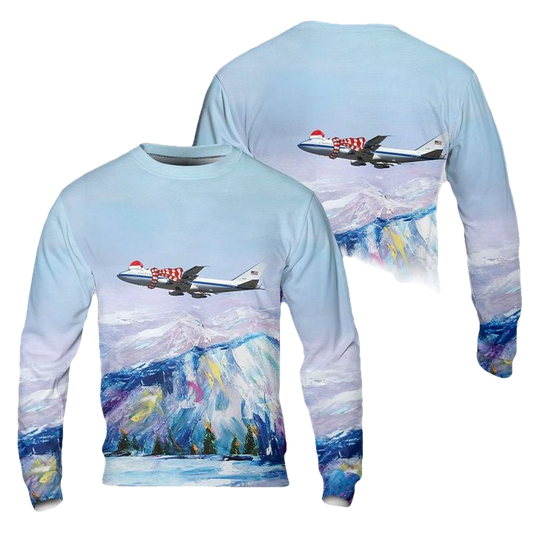 US Air Force Boeing E-4B Nightwatch Christmas AOP Sweater ? Usalast