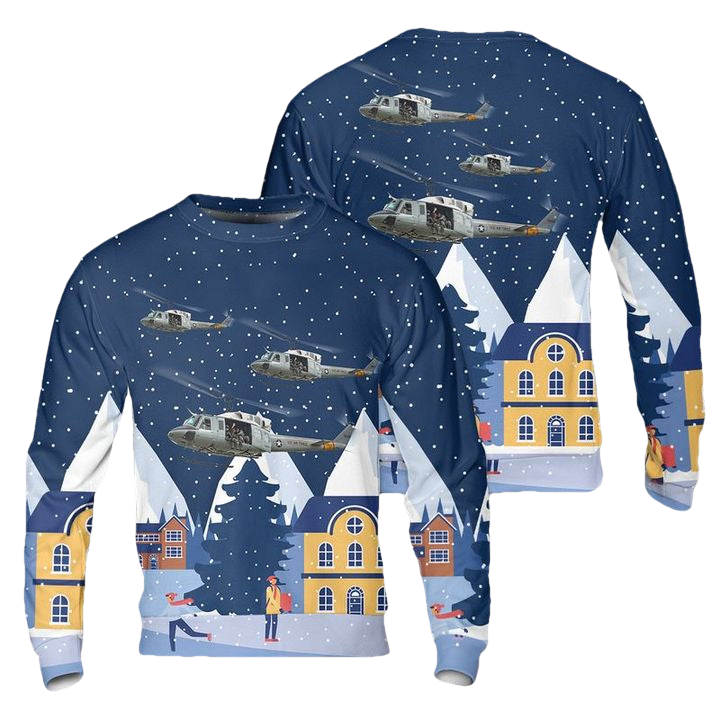 Us Air Force Bell UH-1N Twin Huey 3D Sweater ? Usalast