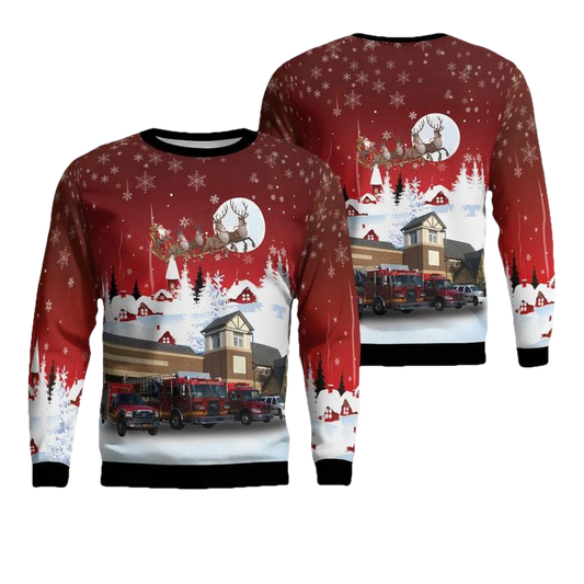 Upper Arlington Ohio Upper Arlington Division of Fire Fire Station 72 Christmas Sweater 3D ? Usalast
