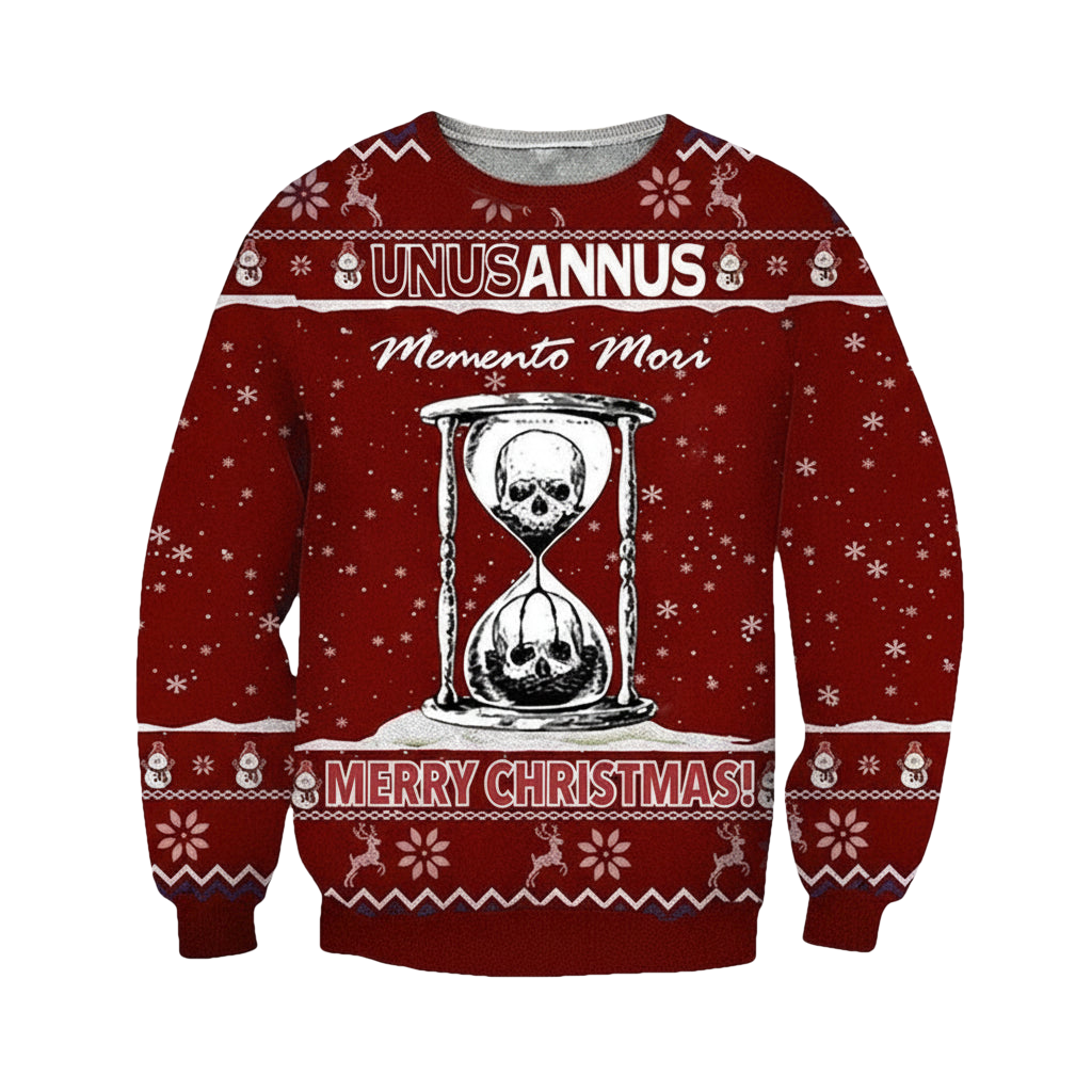 Unus Annus Skull Sweater Memento Mori Ugly Christmas Sweater Unus Annus Merch ? Usalast