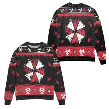 Umbrella Corps Resident Evil Bloody Handprints Ugly Christmas Sweater ? Usalast