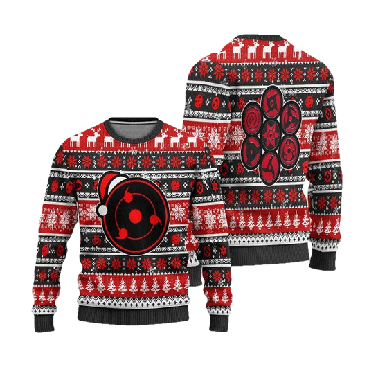 Uchiha Sharingan Naruto Anime Unisex Wool Sweater Christmas Gift ? Usalast