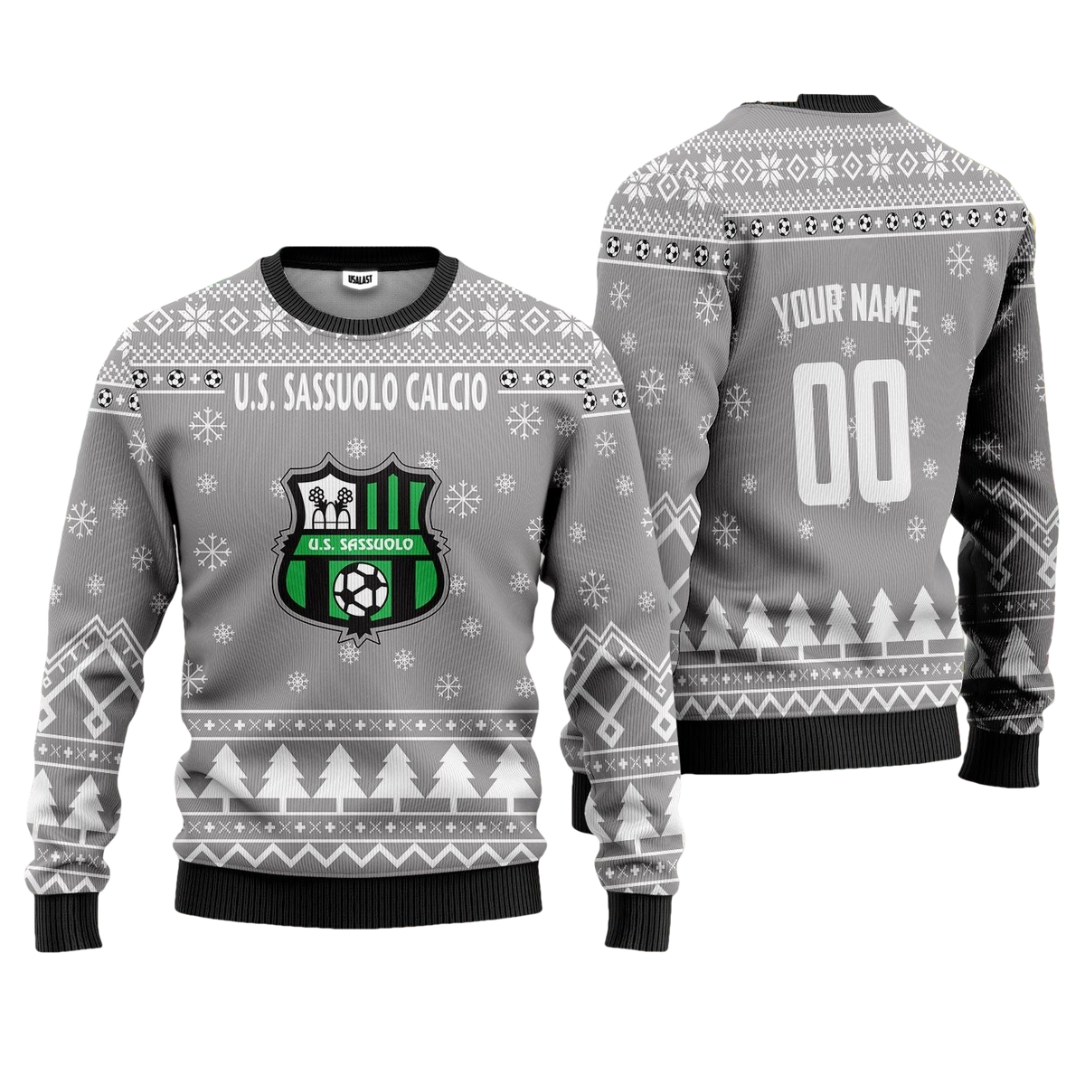 U.S. Sassuolo Calcio Personalized Ugly Christmas Sweater Gray Version ? Usalast