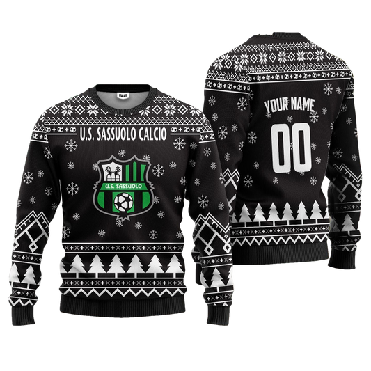 U.S. Sassuolo Calcio Personalized Ugly Christmas Sweater Black Version ? Usalast