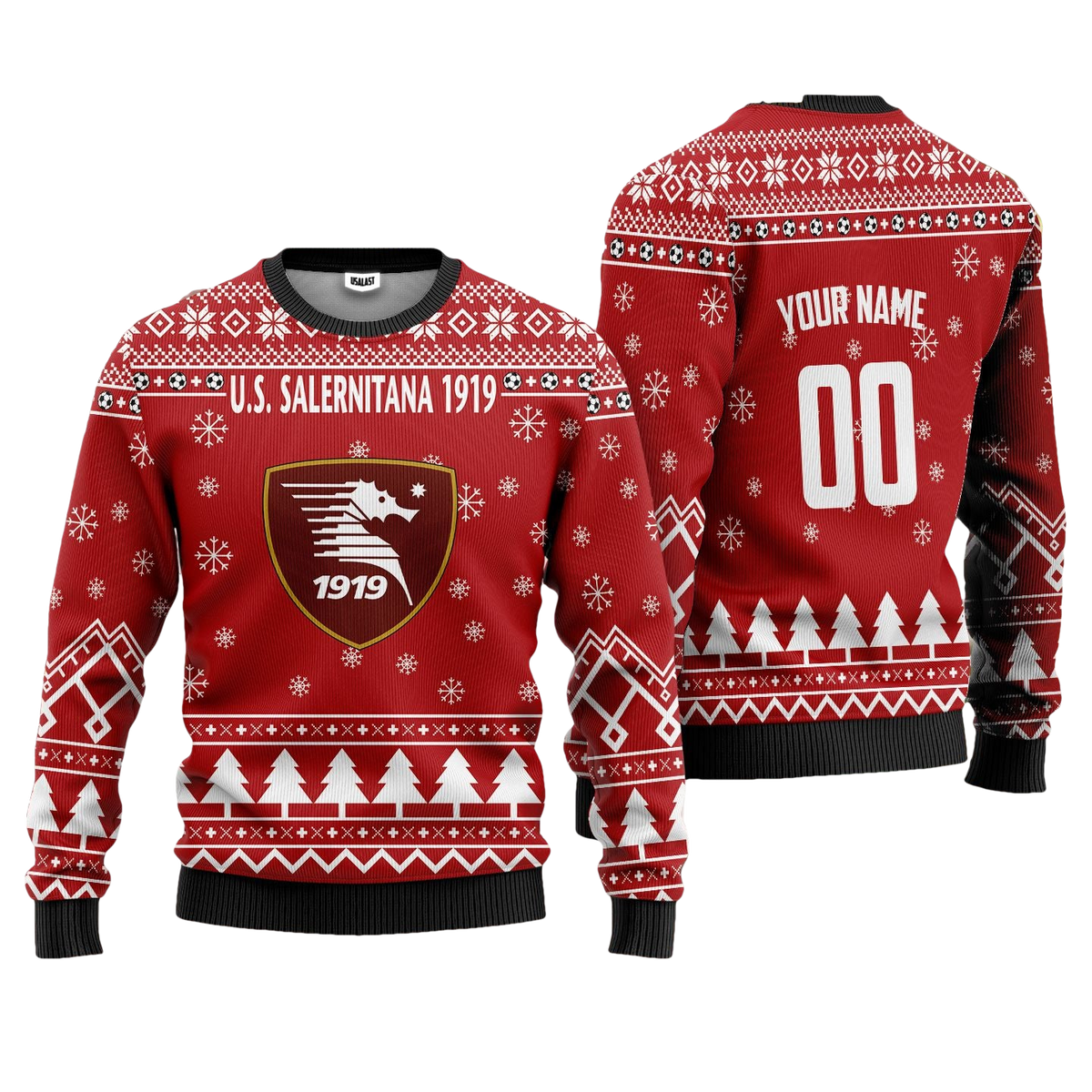 U.S. Salernitana 1919 Personalized Ugly Christmas Sweater Red Version ? Usalast