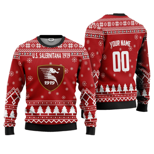 U.S. Salernitana 1919 Personalized Ugly Christmas Sweater Red Version ? Usalast