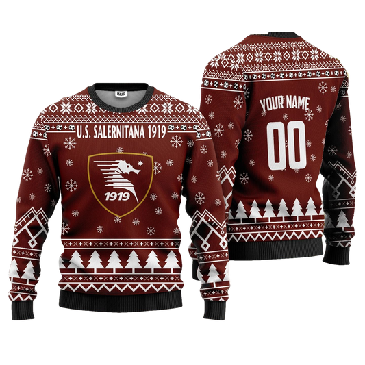 U.S. Salernitana 1919 Personalized Ugly Christmas Sweater Brown Version ? Usalast