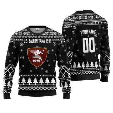 U.S. Salernitana 1919 Personalized Ugly Christmas Sweater Black Version ? Usalast