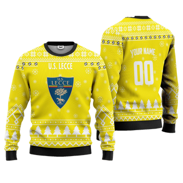 U.S. Lecce Personalized Ugly Christmas Sweater Yellow Version ? Usalast
