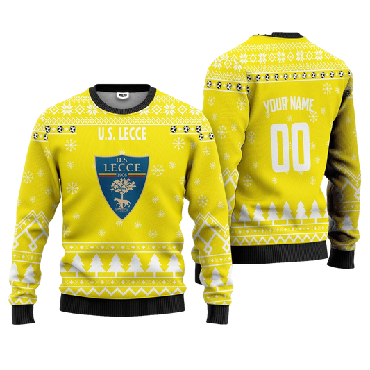 U.S. Lecce Personalized Ugly Christmas Sweater Yellow Version ? Usalast