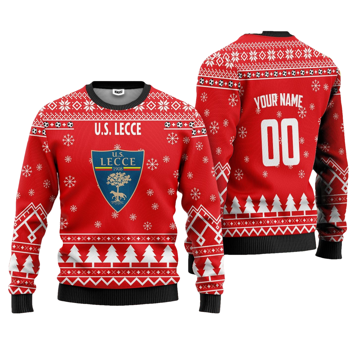 U.S. Lecce Personalized Ugly Christmas Sweater Red Version ? Usalast