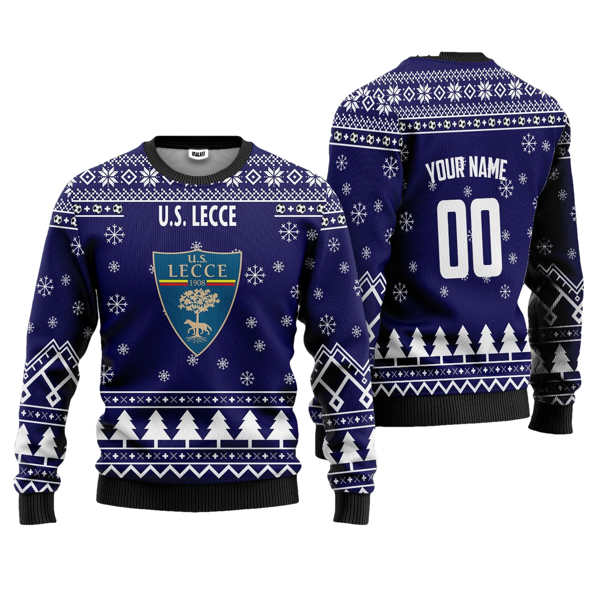 U.S. Lecce Personalized Ugly Christmas Sweater Navy Version ? Usalast