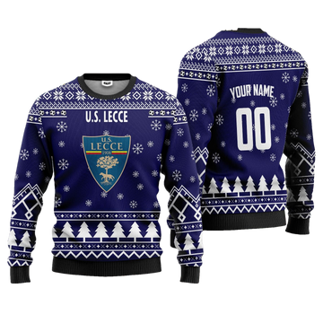 U.S. Lecce Personalized Ugly Christmas Sweater Navy Version ? Usalast