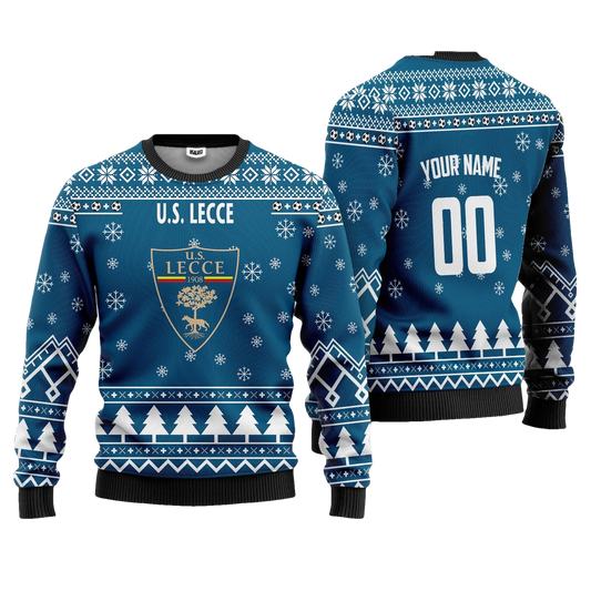 U.S. Lecce Personalized Ugly Christmas Sweater Blue Version ? Usalast