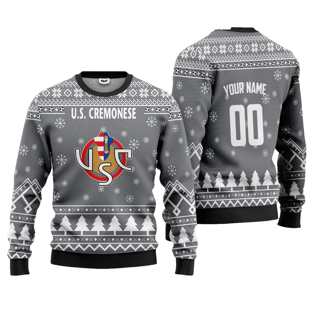 U.S. Cremonese Personalized Ugly Christmas Sweater Gray Version ? Usalast