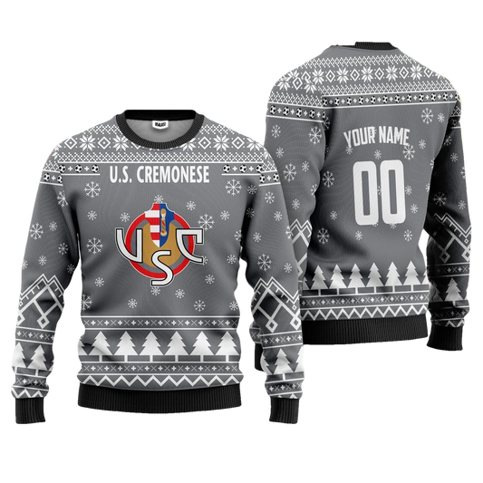U.S. Cremonese Personalized Ugly Christmas Sweater Gray Version ? Usalast