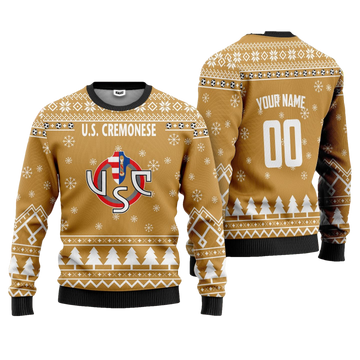 U.S. Cremonese Personalized Ugly Christmas Sweater Gold Version ? Usalast
