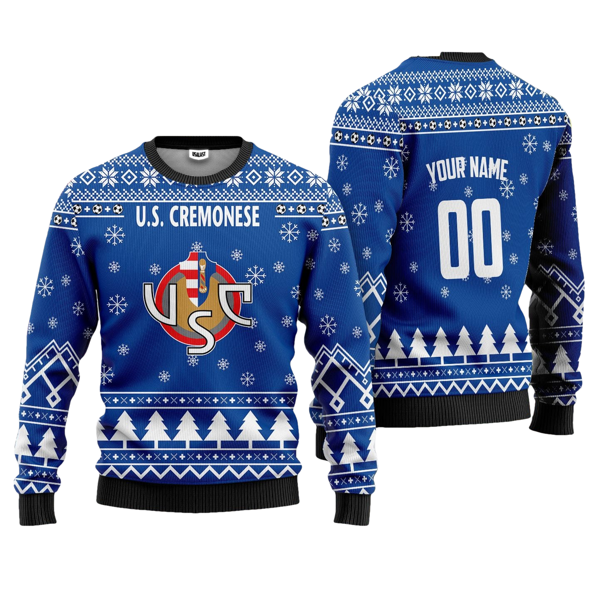 U.S. Cremonese Personalized Ugly Christmas Sweater Blue Version ? Usalast