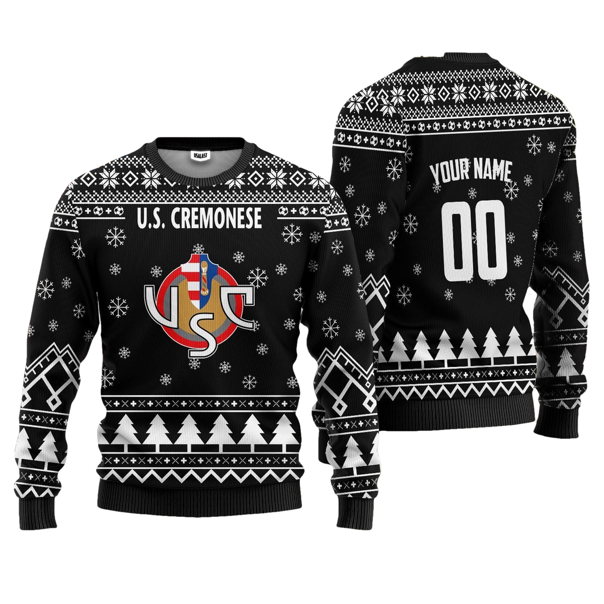 U.S. Cremonese Personalized Ugly Christmas Sweater Black Version ? Usalast