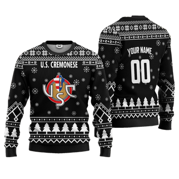 U.S. Cremonese Personalized Ugly Christmas Sweater Black Version ? Usalast