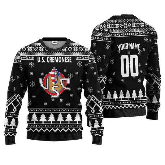 U.S. Cremonese Personalized Ugly Christmas Sweater Black Version ? Usalast
