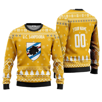 U.C Sampdoria Personalized Ugly Christmas Sweater Yellow Version ? Usalast