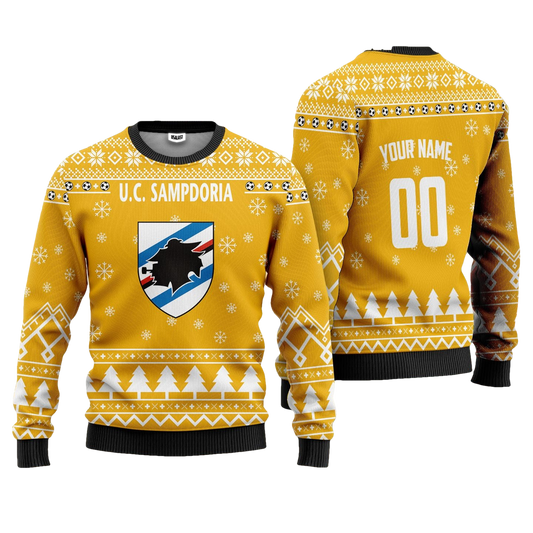U.C Sampdoria Personalized Ugly Christmas Sweater Yellow Version ? Usalast