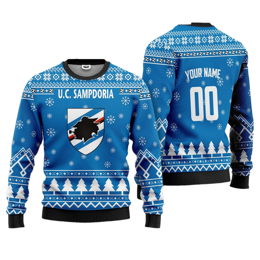 U.C Sampdoria Personalized Ugly Christmas Sweater Blue Version ? Usalast